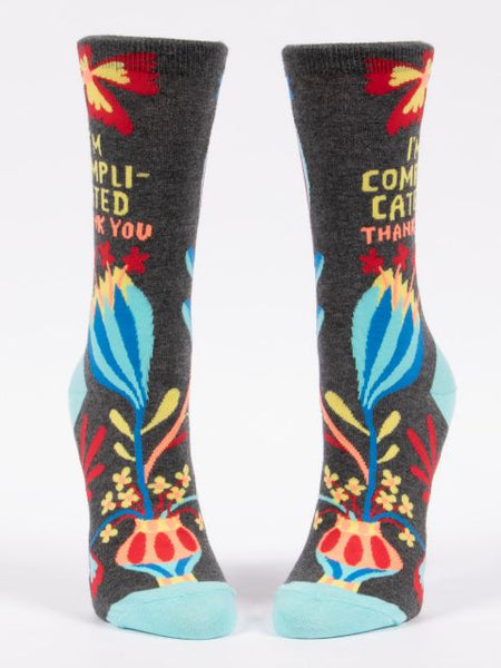 I'm Complicated. Thank You. Crew Socks