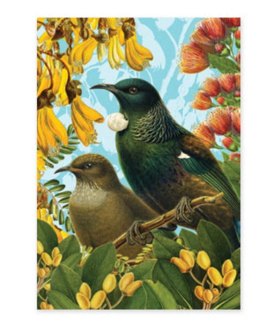 Botanical Tui - Tea Towel Tea Towel 100% NZ