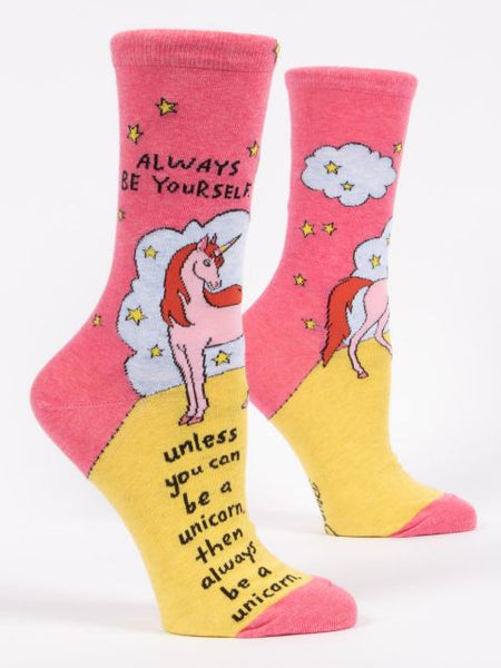 Always be a Unicorn Crew Socks Socks BlueQ