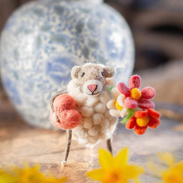 Hearts and Flowers Sheep Felt Sheep Sew Heart Felt