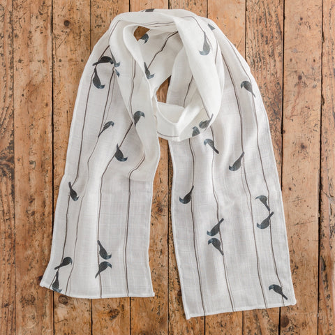 Bird on a Wire - Tui - Scarf - Design Withdrawals - Design Withdrawals