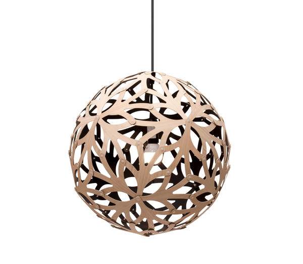 David Trubridge - Floral Pendant Light David Trubridge David Trubridge 400 Black Inside One Side