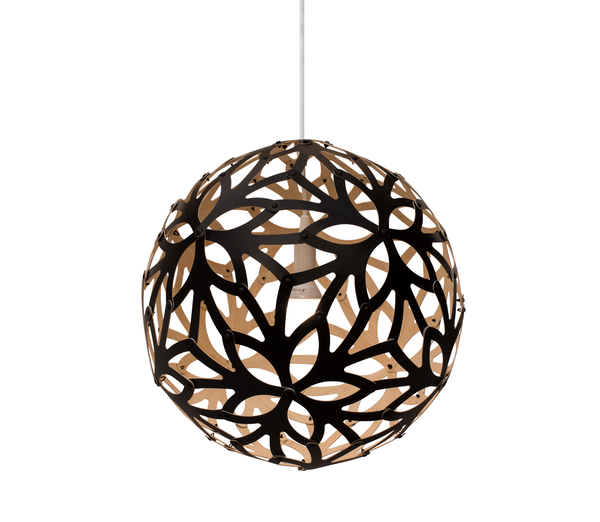David Trubridge - Floral Pendant Light David Trubridge David Trubridge 400 Black Outside One Side