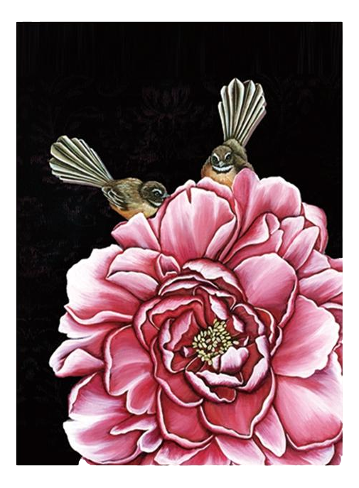 Tea Towel - Fantails on Pink
