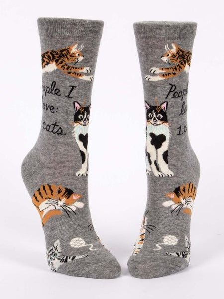 People I Love: Cats Crew Socks Socks BlueQ
