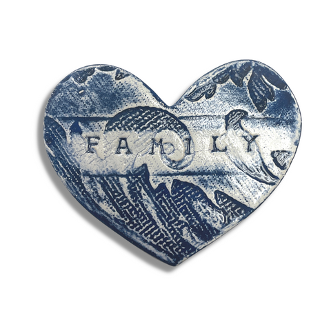 Royal Blue Family Heart Tile