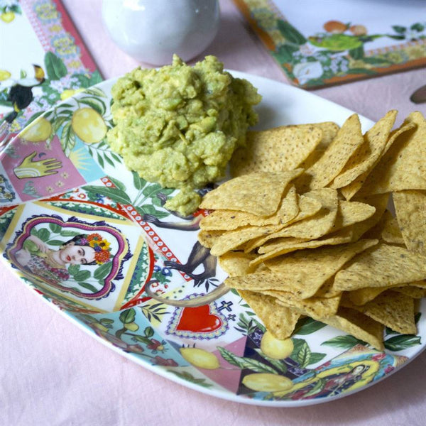 Mexican Folklore Tiles Oval Serving Dish