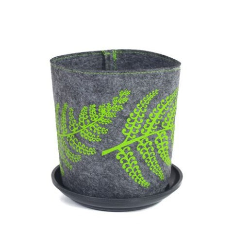 Green Silver Fern on Mid Grey Grow Bag Bag Jo Luping