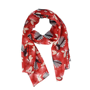 Scarf Flirting Fantails Red
