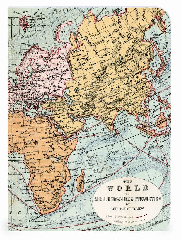 Mini Notebook - Vintage World Map 1