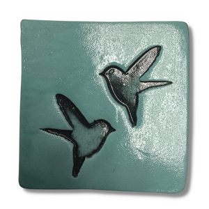 Birds Duck Egg Blue Square Ceramic Tile Wall Art M Ceramics
