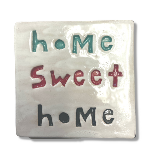 Home Sweet Home Ceramic Square Tile Wall Art M Ceramics