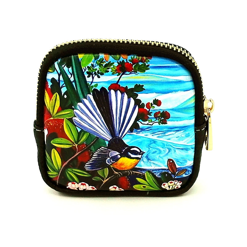 Leather Coin Purse - Fantail Sea wallet AM Trading