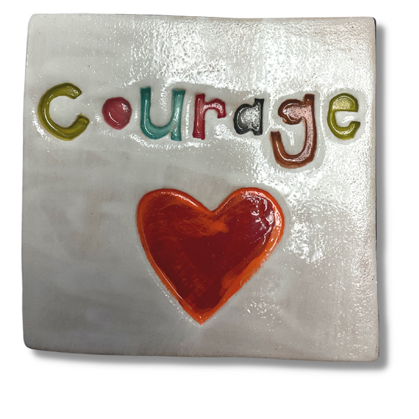 Courage Square Ceramic Tile Wall Art M Ceramics