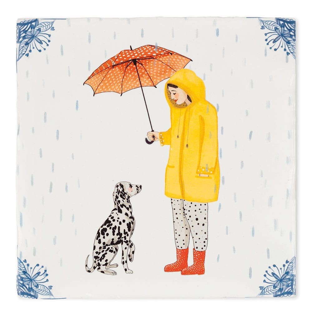 It's raining Dogs Ceramic Tile