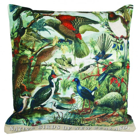 NZ Native Birds Cushion Cover - Design Withdrawals - Design Withdrawals