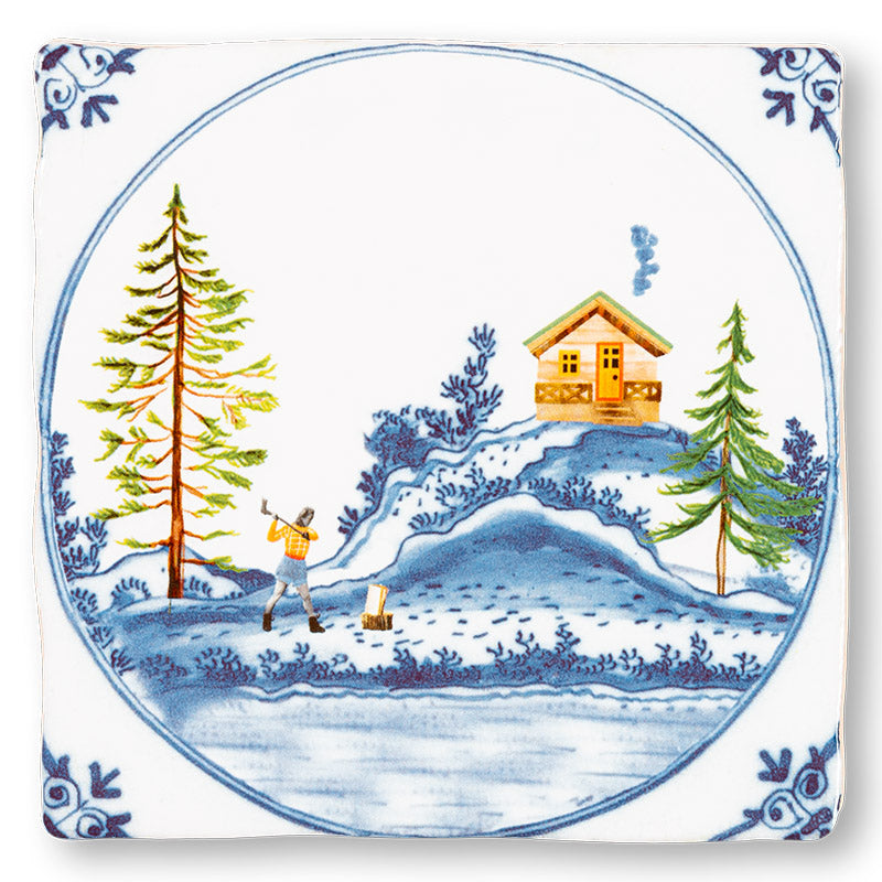 Cabin In The Woods Ceramic Tile