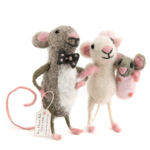 Mummy and Daddy mouse carrying a baby Girl Mouse