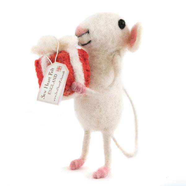Felt Mouse with Present Felt Mouse Sew Heart Felt
