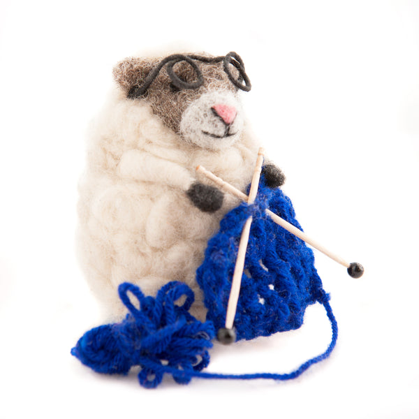 Knitting Nancy Felt Sheep