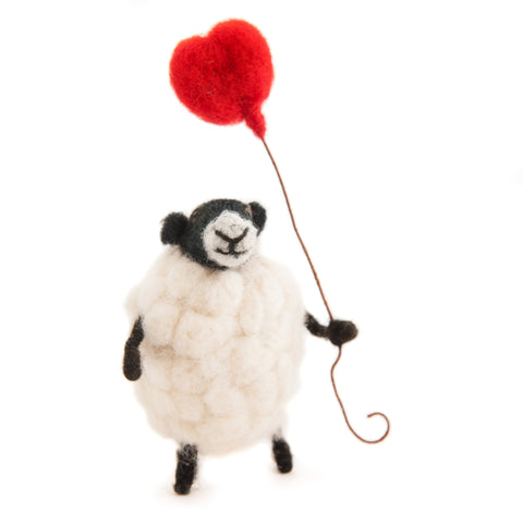 Sheply Sheep with Heart Balloon Felt Sheep Sew Heart Felt