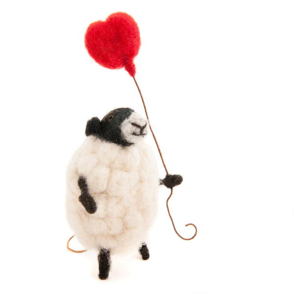 Sheply Sheep with Heart Balloon Felt Sheep Sew Heart Felt