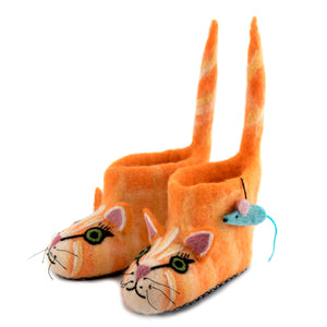 Ginger The Farm Cat Children Slippers Slippers Sew Heart Felt 0-1 Yrs