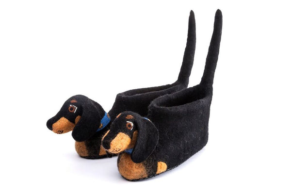 Desmond Dachshund Adult Slippers Slippers Sew Heart Felt