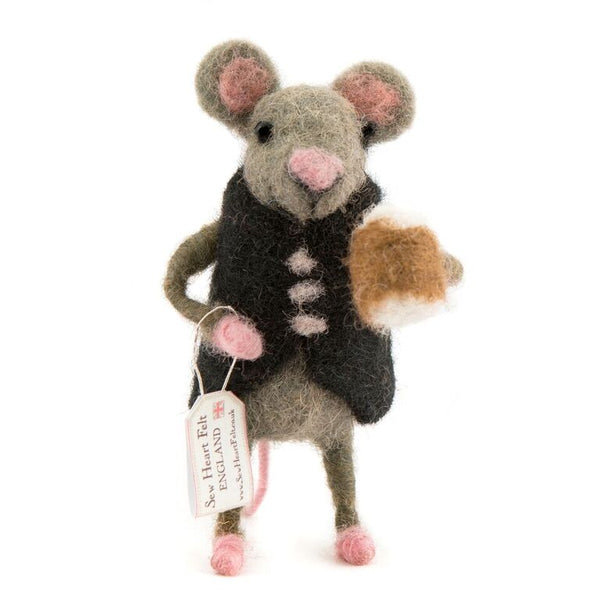 Mouse with a Pint of Beer Felt Mouse Sew Heart Felt