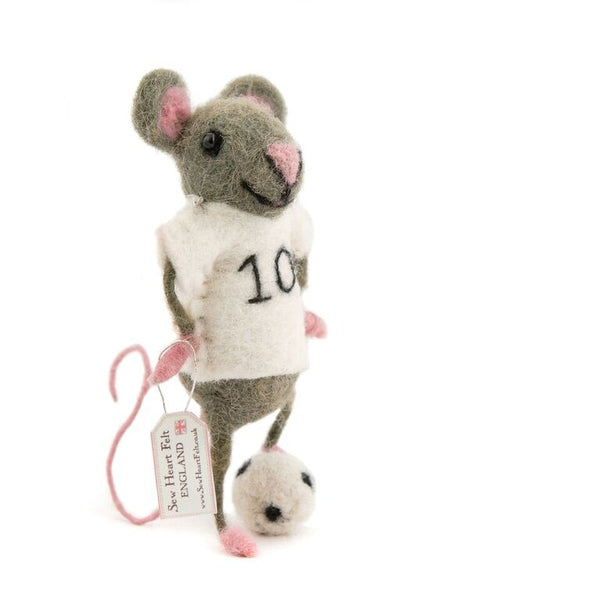 Soccer/Football White Shirt Mouse Felt Mouse Sew Heart Felt