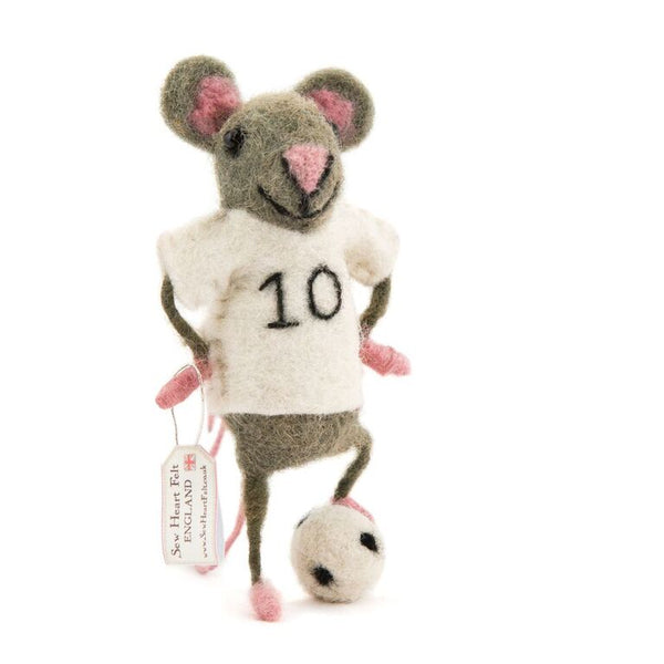 Soccer/Football White Shirt Mouse Felt Mouse Sew Heart Felt