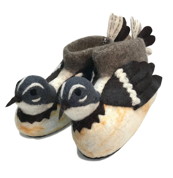 Fantail Hand Felted Woollen Slippers