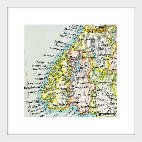 Te Anau - Vintage Map Print Art Print 100% NZ Unframed
