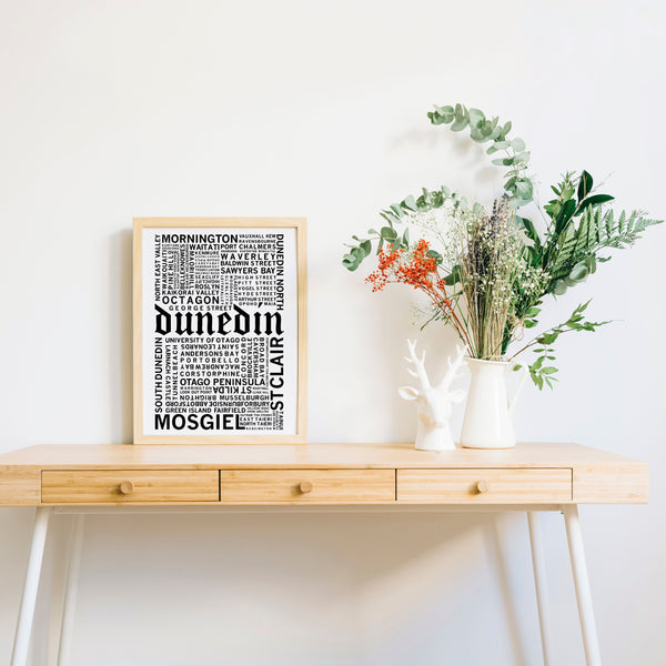 Dunedin Suburbs and Streets Print - Design Withdrawals - Design Withdrawals