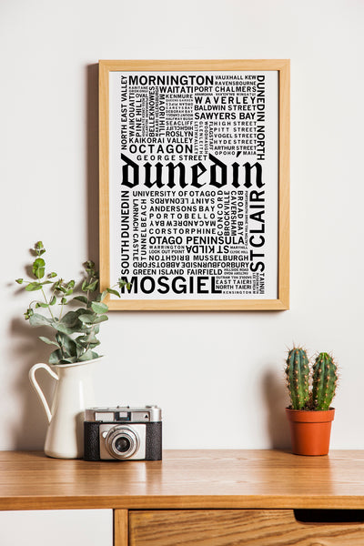 Dunedin Suburbs and Streets Print - Design Withdrawals - Design Withdrawals