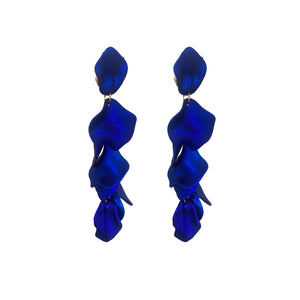 Metallic Electric Blue Drop Earrings