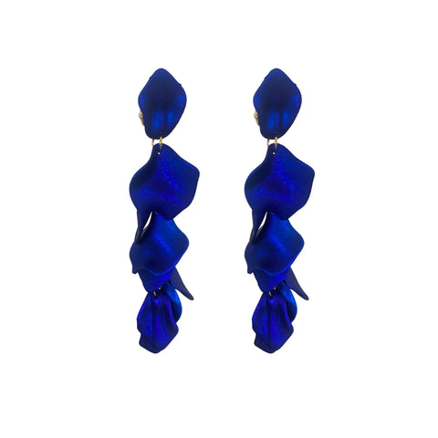 Metallic Electric Blue Drop Earrings