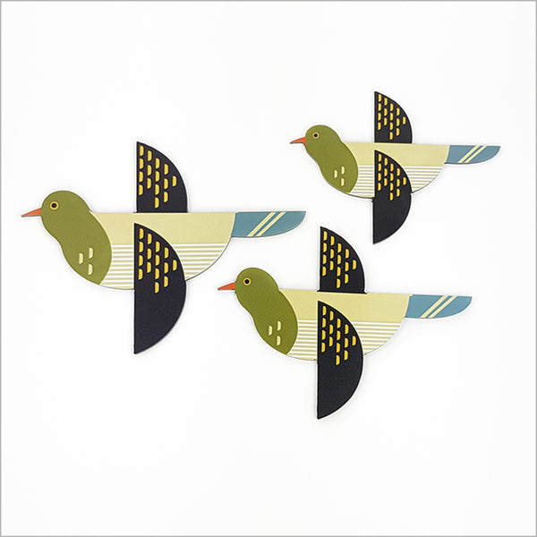 Folk Kereru Bird Wall Set Wall Art Crystal Ashley