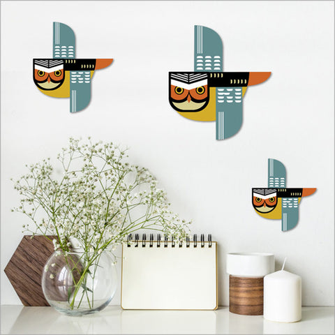 Folk Ruru Bird Wall Set Wall Art Crystal Ashley