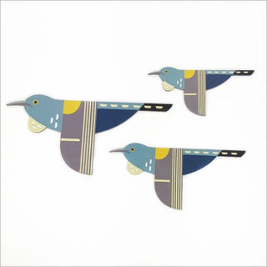 Folk Tui Bird Wall Set