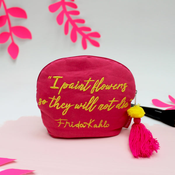 Frida Kahlo Embroidered Make Up Bag