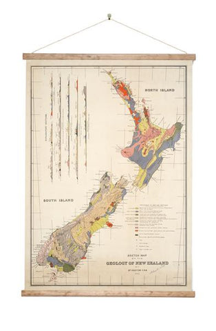 Geology of New Zealand - Wall Chart Art Print 100% NZ