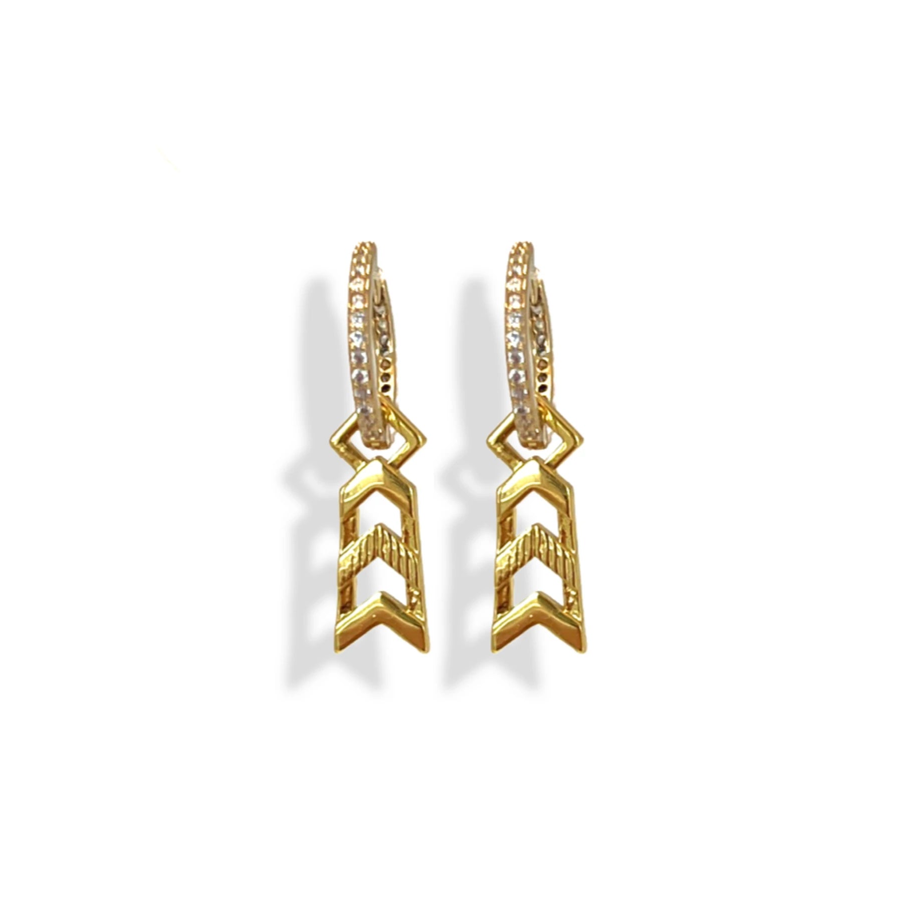 Formation Black Embellished Sleeper Earrings | Silver & Gold