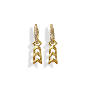 Formation Black Embellished Sleeper Earrings | Silver & Gold