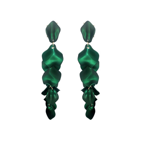 Metallic Green Drop Earrings