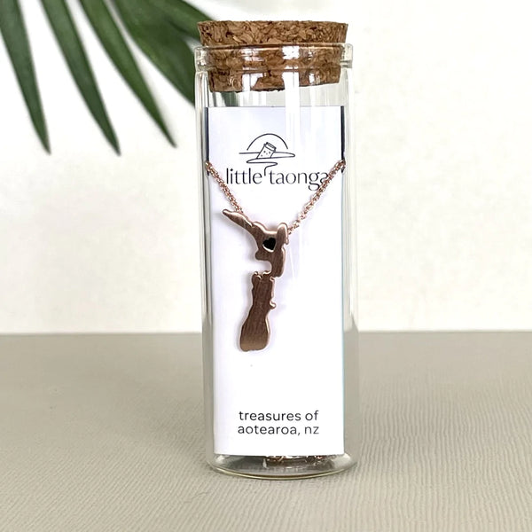 New Zealand Map Necklace Necklaces Little Taonga