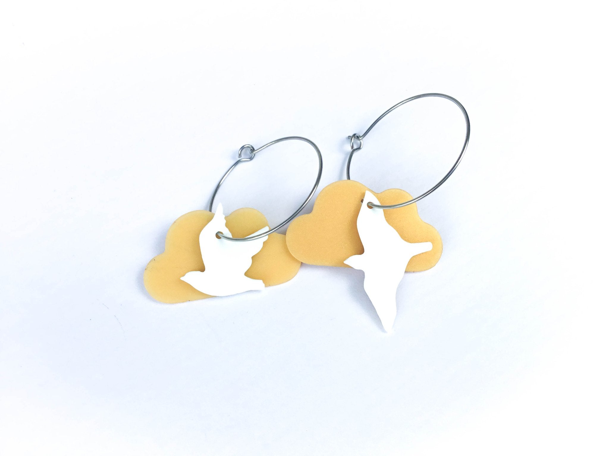 Flocking Birds Earrings Earrings Clever Green
