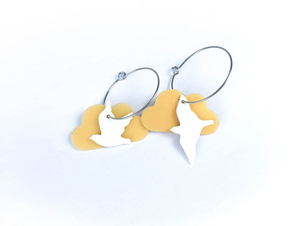 Flocking Birds Earrings Earrings Clever Green