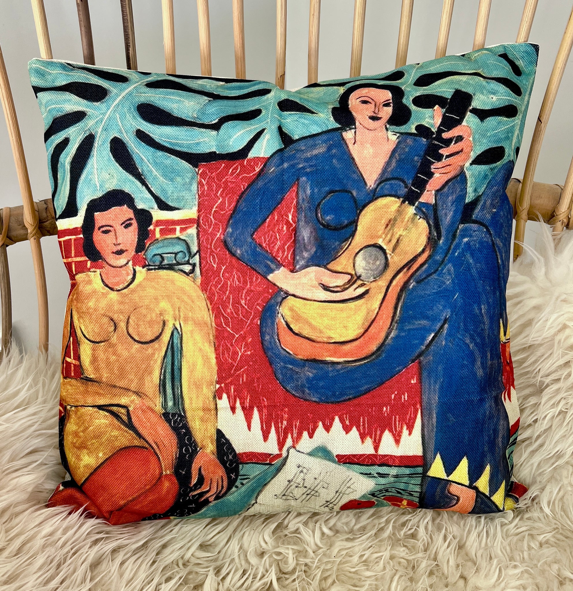 Lady Strumming Cushion Cover