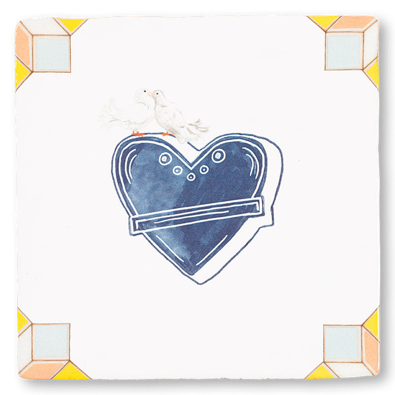 Love Birds Ceramic Tile Alphabet Tile Storytiles
